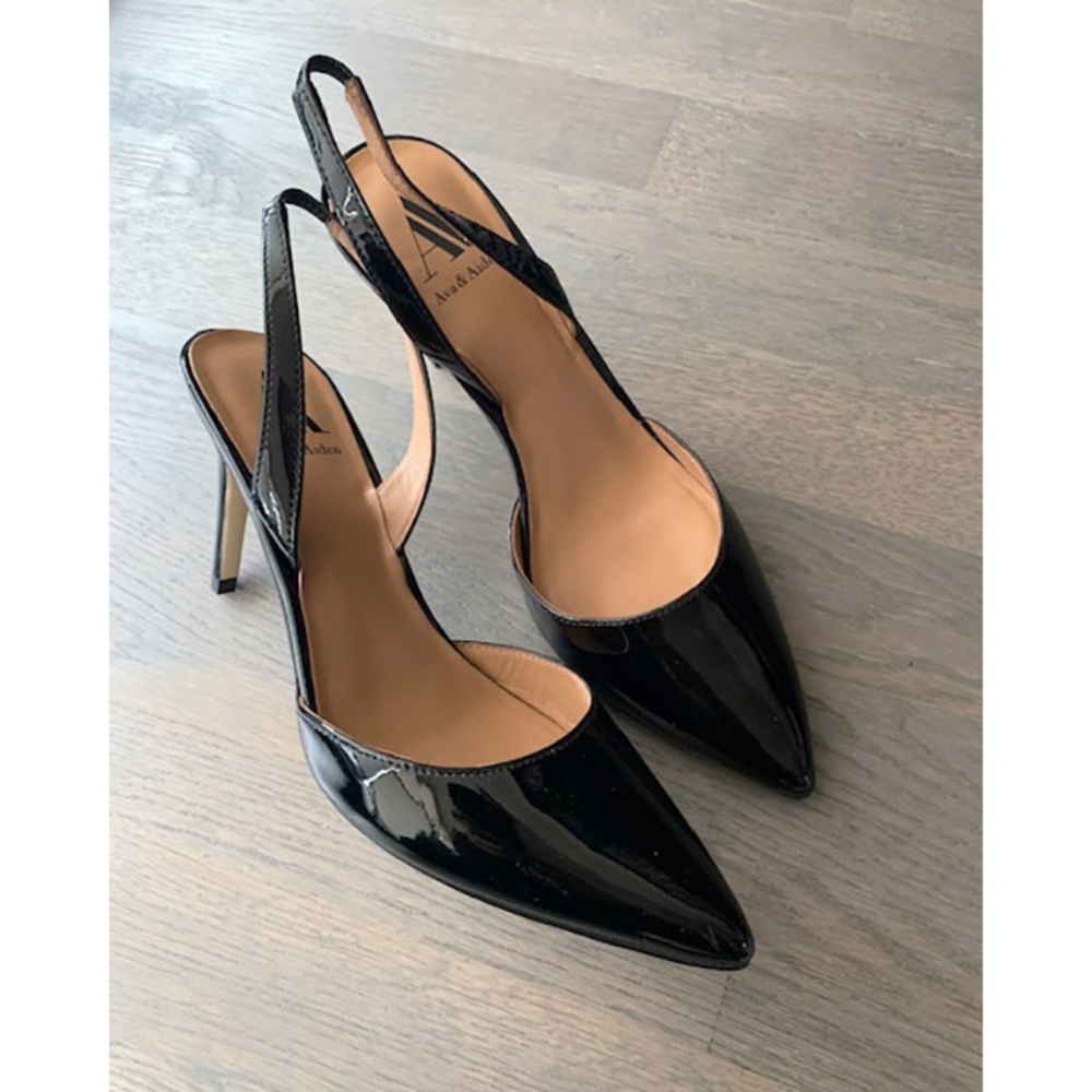 Ava & Aiden | Patent Leather Slingback Heels